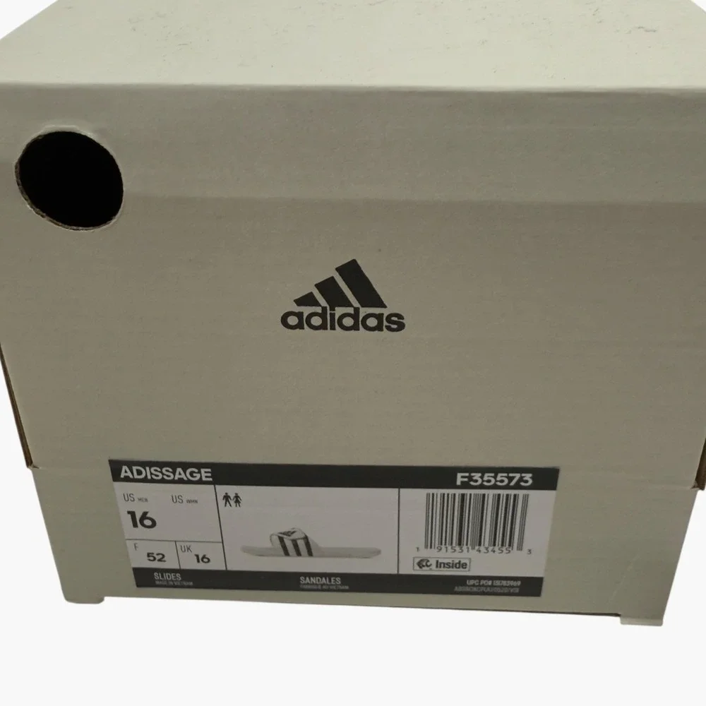 Adidas White Adissage Flip Flop‎ Slides Sandals Mens Size 16